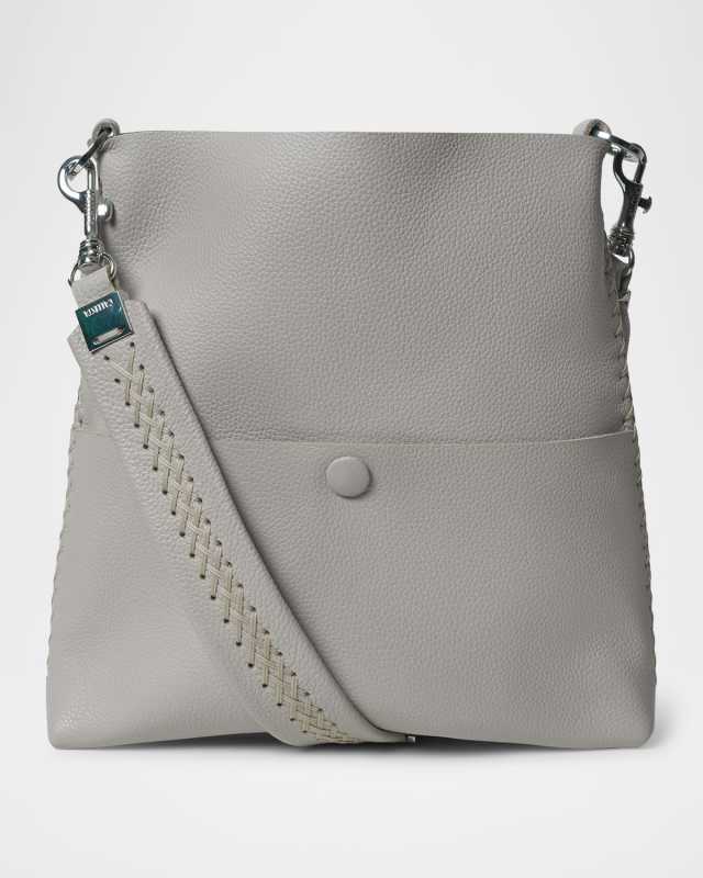 Slim Grain Leather Messenger Bag